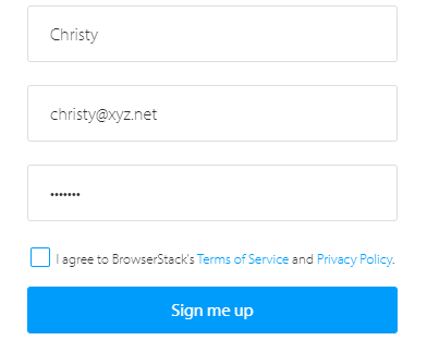 Sign-up page Example Sign-up page Example