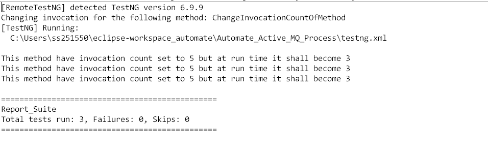 TestNG Listener Output TestNG Listener Output