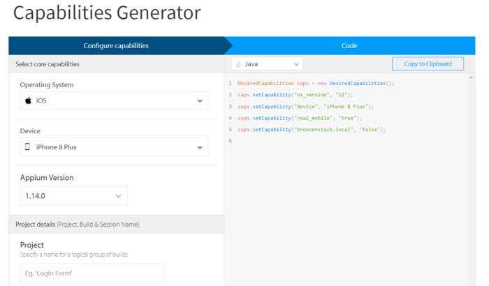 Capabilities Generator_Appium Grid