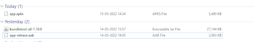 APKs generated using bundletool APKs generated using bundletool