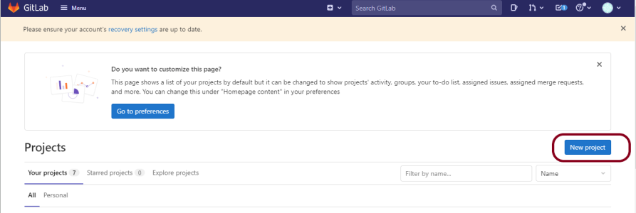 gitlab new project gitlab new project