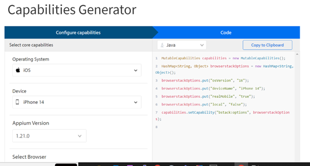 BrowserStack capability generator BrowserStack capability generator