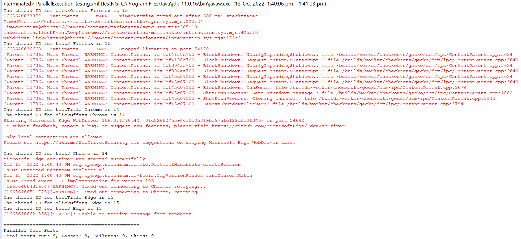 parallel tests parallel tests