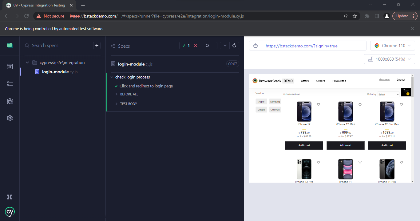 Testing console Testing console