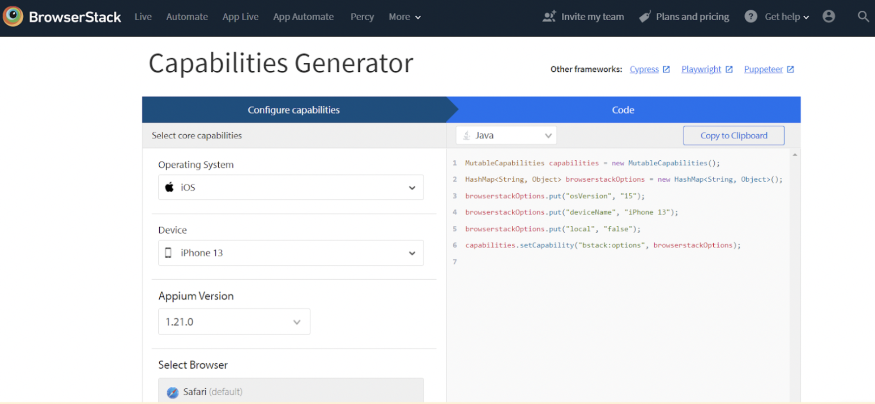 Adding Dependencies using BrowserStack Capabilities Generator for UI Automation Test Adding Dependencies using BrowserStack Capabilities Generator for UI Automation Test