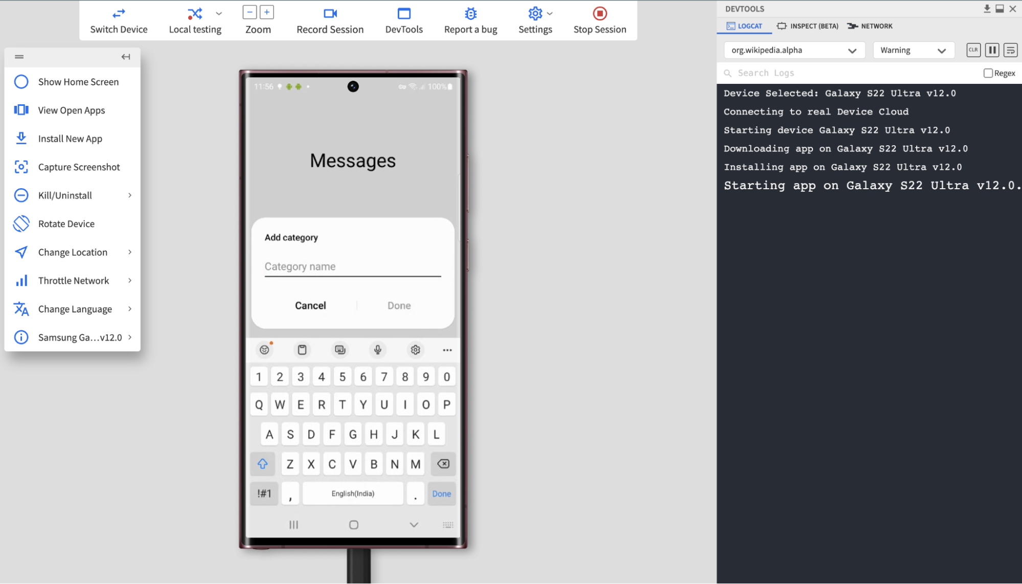 Begin Testing Using App Live Begin Testing Using App Live