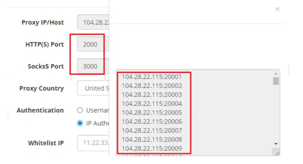 proxy port proxy port