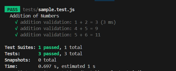Sample test output Sample test output