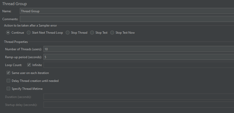 Thread Group Configuration Thread Group Configuration