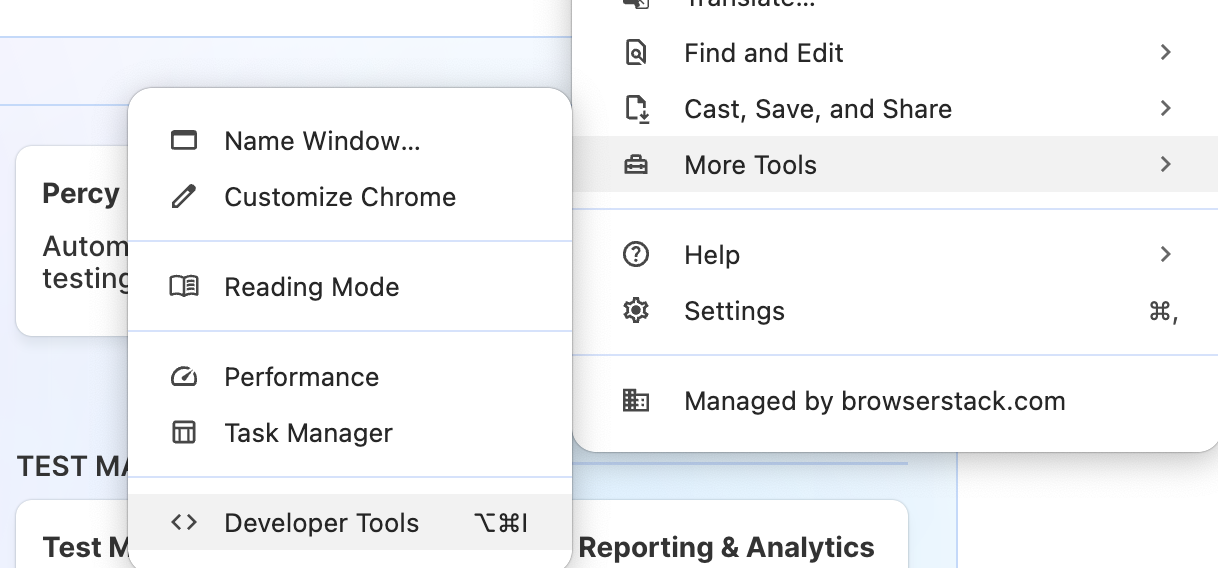 Click More Tools then Developer Tools Click More Tools then Developer Tools