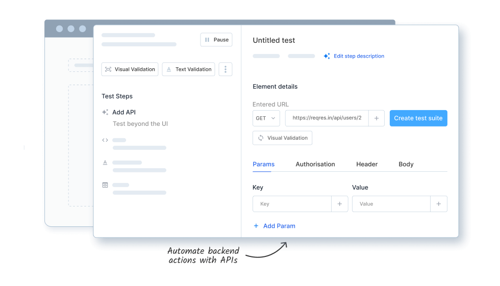 Integrate backend actions with API steps Integrate backend actions with API steps