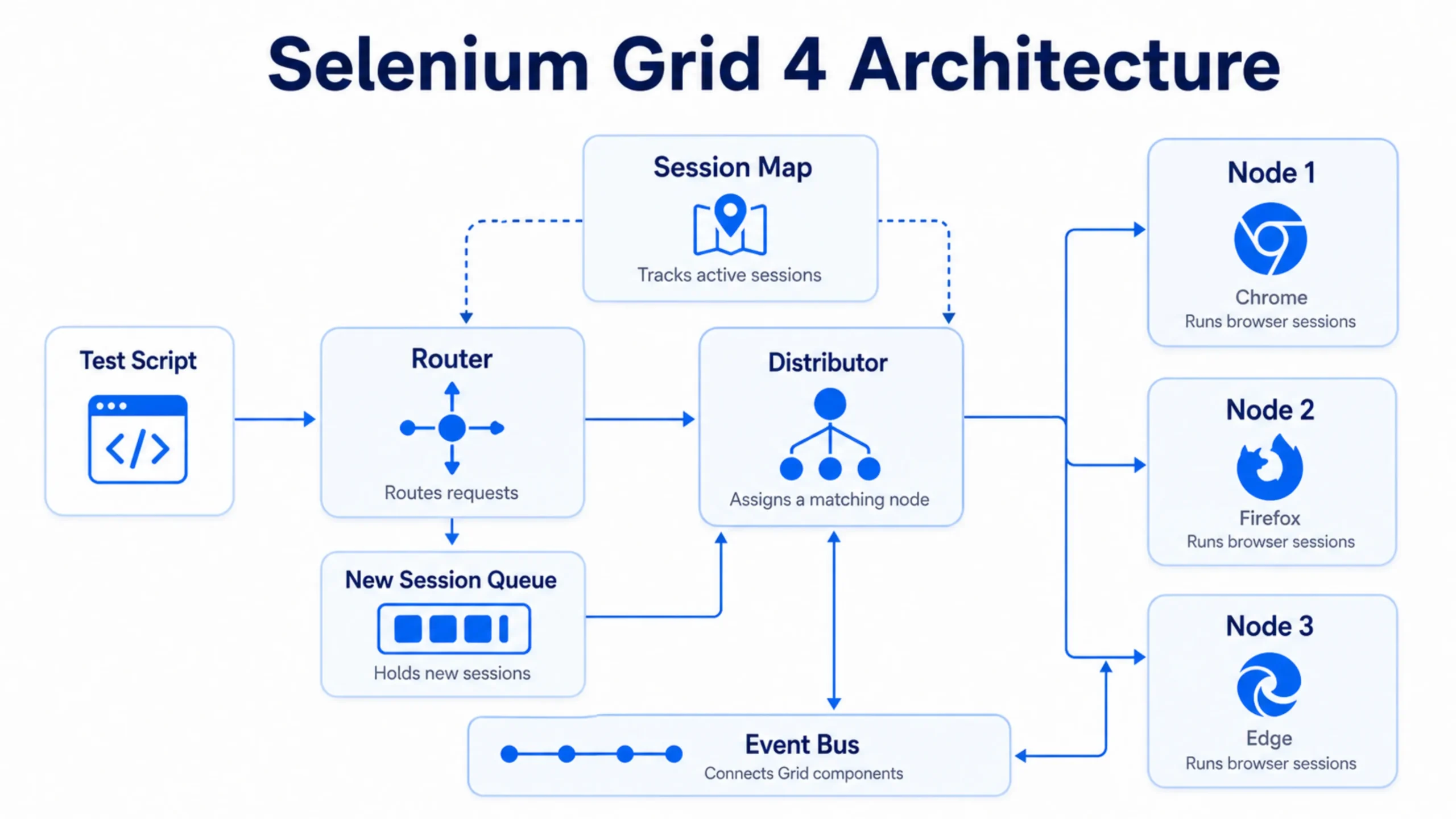 Selenium Grid 4 Architecture Selenium Grid 4 Architecture