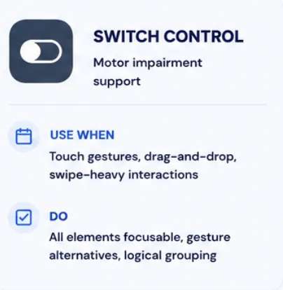 Switch Control Accessibility Switch Control Accessibility