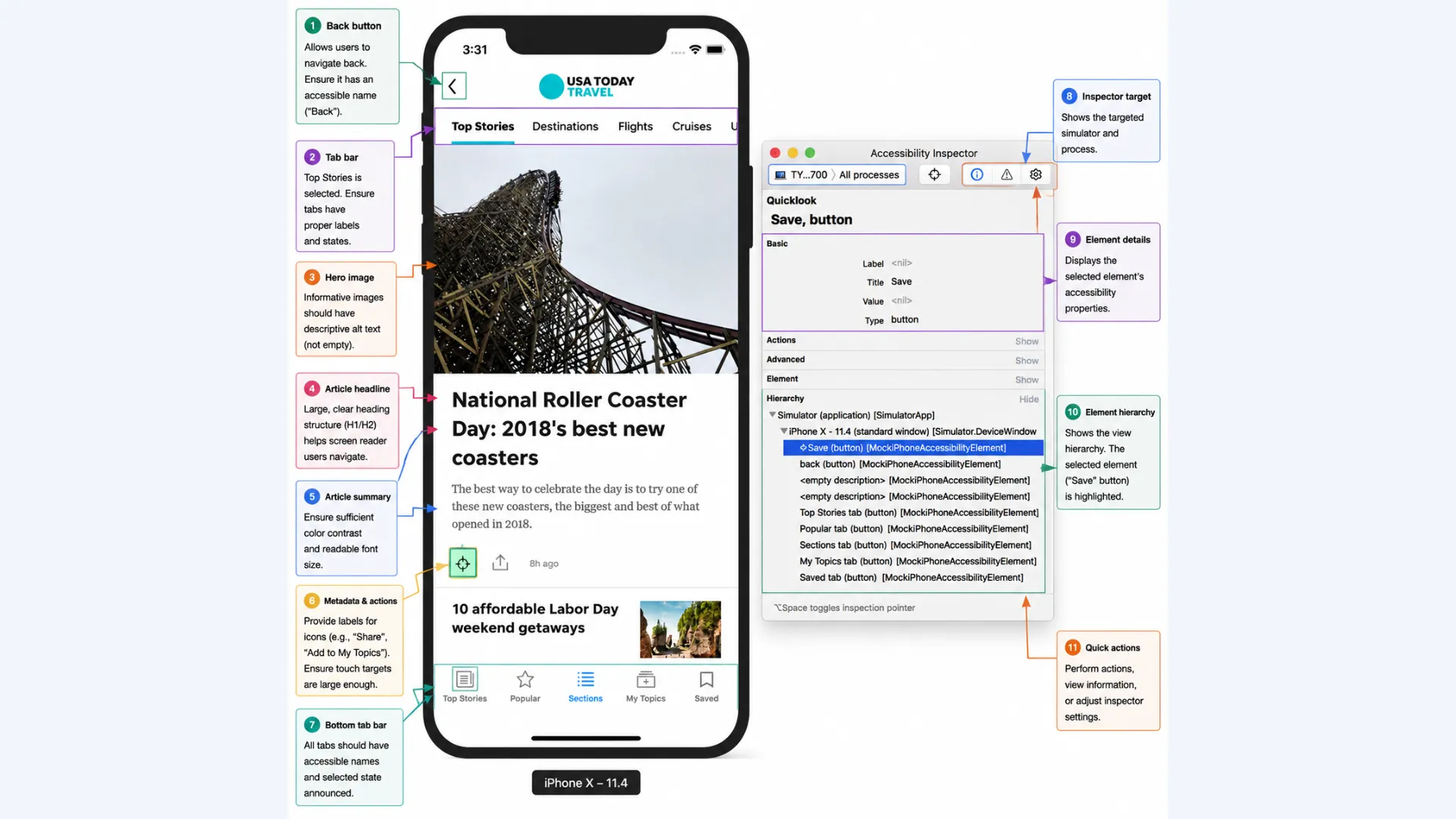 iOS Accessibility Inspector iOS Accessibility Inspector